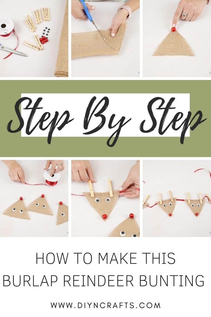 Step by step instructions for making a reindeer banner