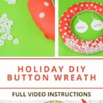Step by step for making a holiday button wreath
