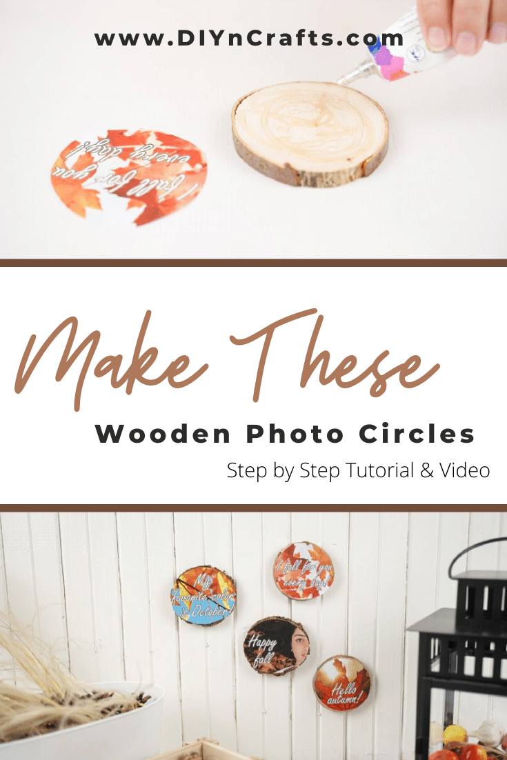 Steps to make fall themed natural wood circles