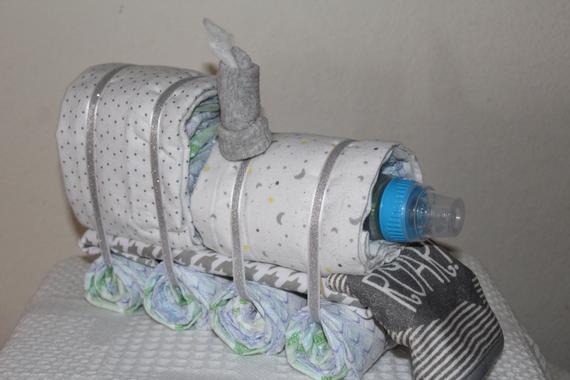 Adorable Train Baby Diaper Cake Shower Gift for Boy Girl or | Etsy