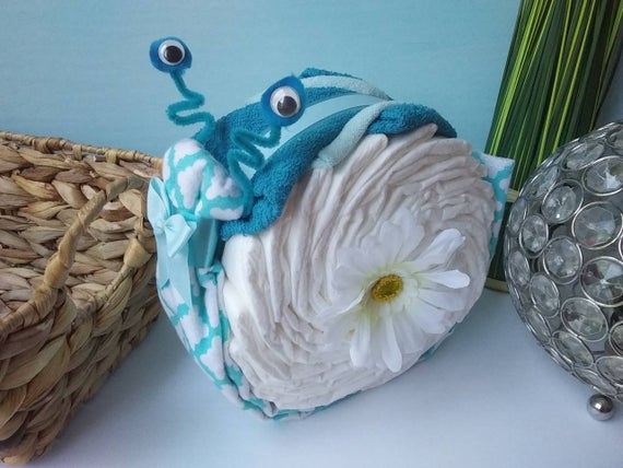 Snail diaper cake blue baby boy diaper cake gift for a baby | Etsy
