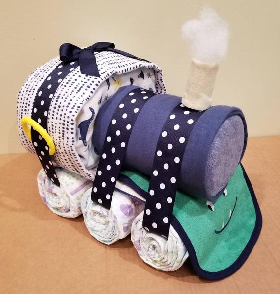 Train Diaper Cake All Aboard Baby Express Train Gift | Etsy