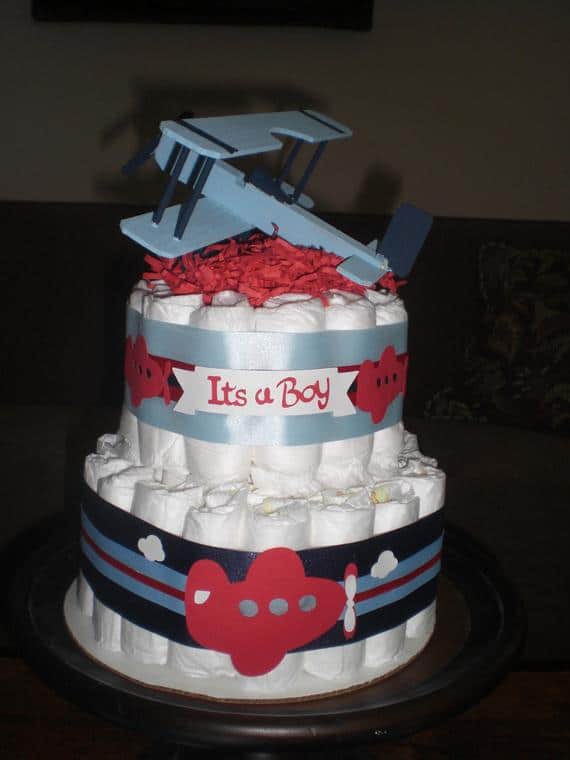 Airplane Diaper Cake baby shower centerpiece or gift other | Etsy