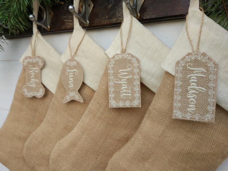 Christmas stocking tags personalized