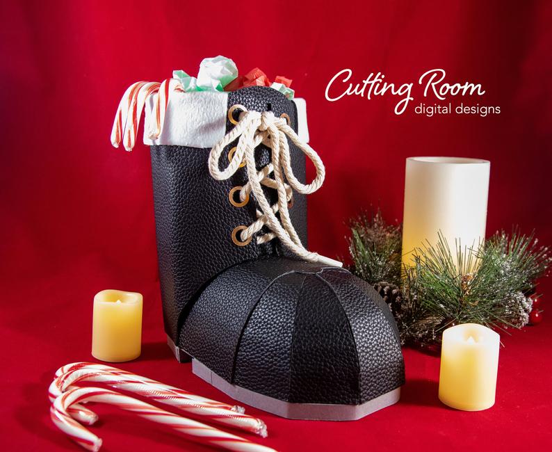 Santa's Boot Gift Box and Christmas Decoration