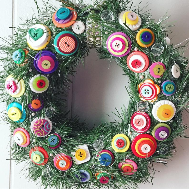 Festive Button Wreath