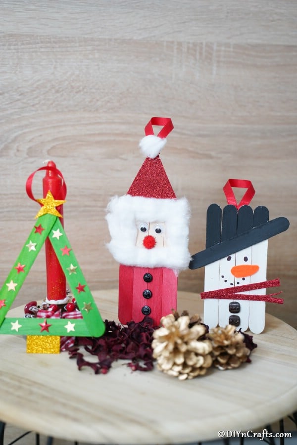 Craft stick Christmas ornaments