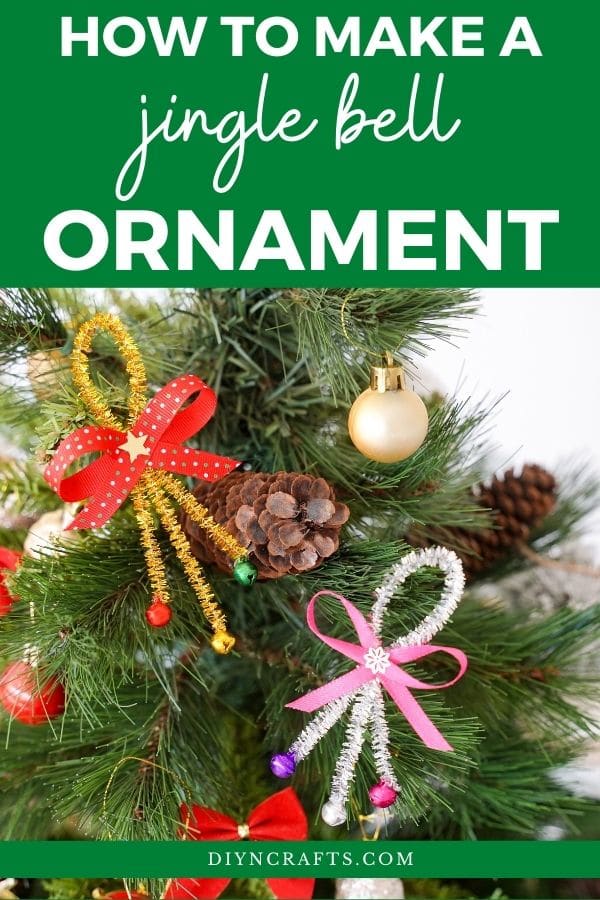 Jingle bell ornaments on tree