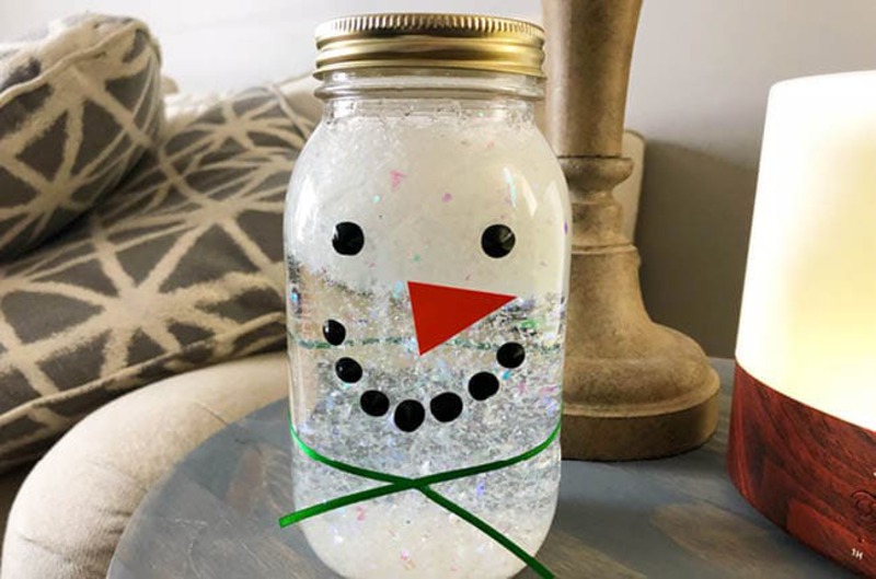 Sensory jar snowman