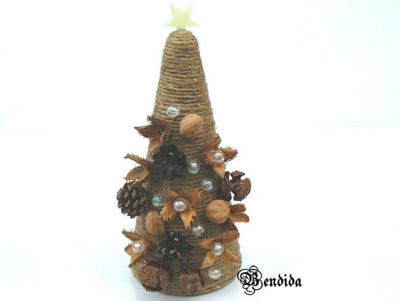 Mini Christmas Tree Jute Christmas Ornament Twine Christmas | Etsy