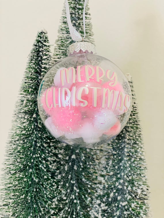 Pom Pom Ornament Pastel Ornament Personalized Christmas | Etsy