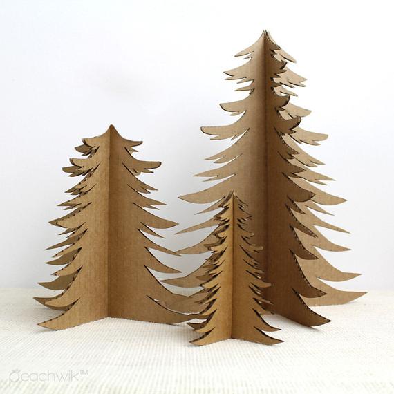 Recycled Cardboard Christmas Tree Holiday Decor Christmas | Etsy