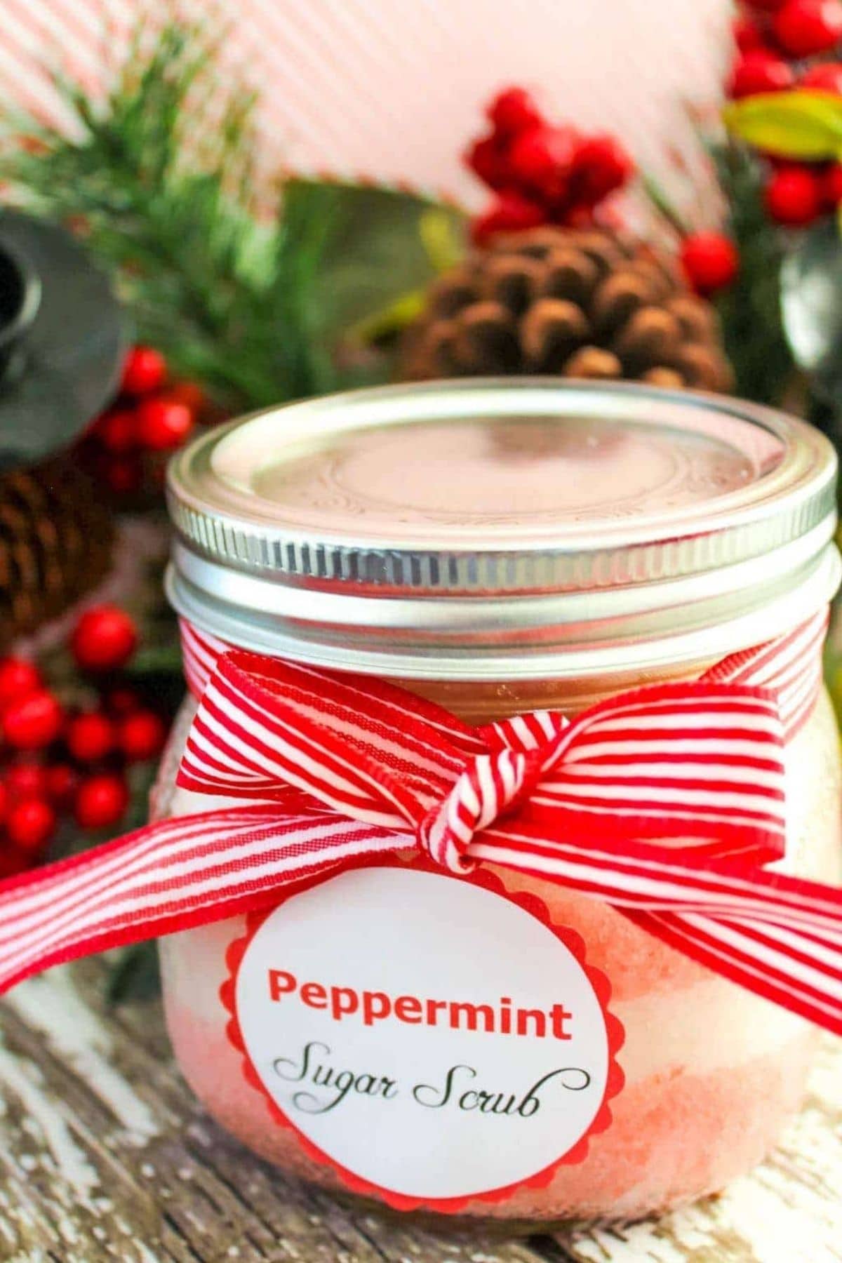 Jar of peppermint scrub