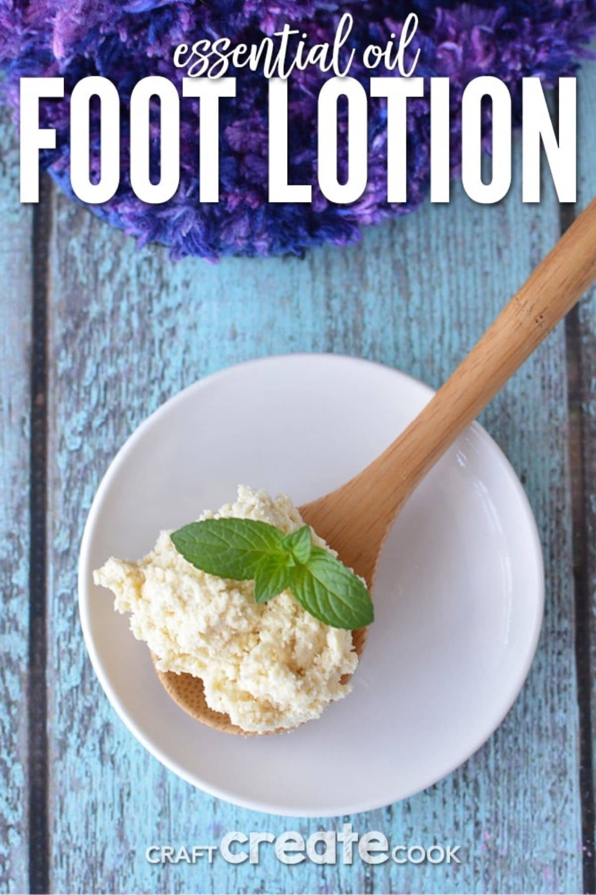 Foot lotion on spoon