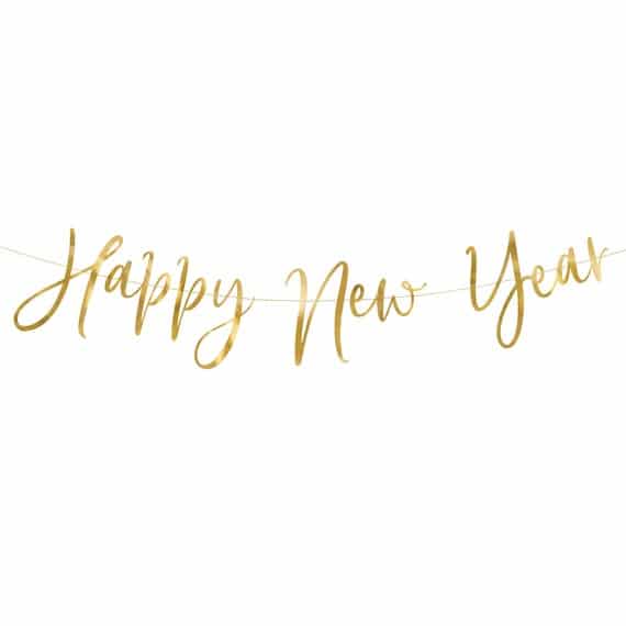 Gold Script Happy New Year Banner 6.5' New Year's | Etsy