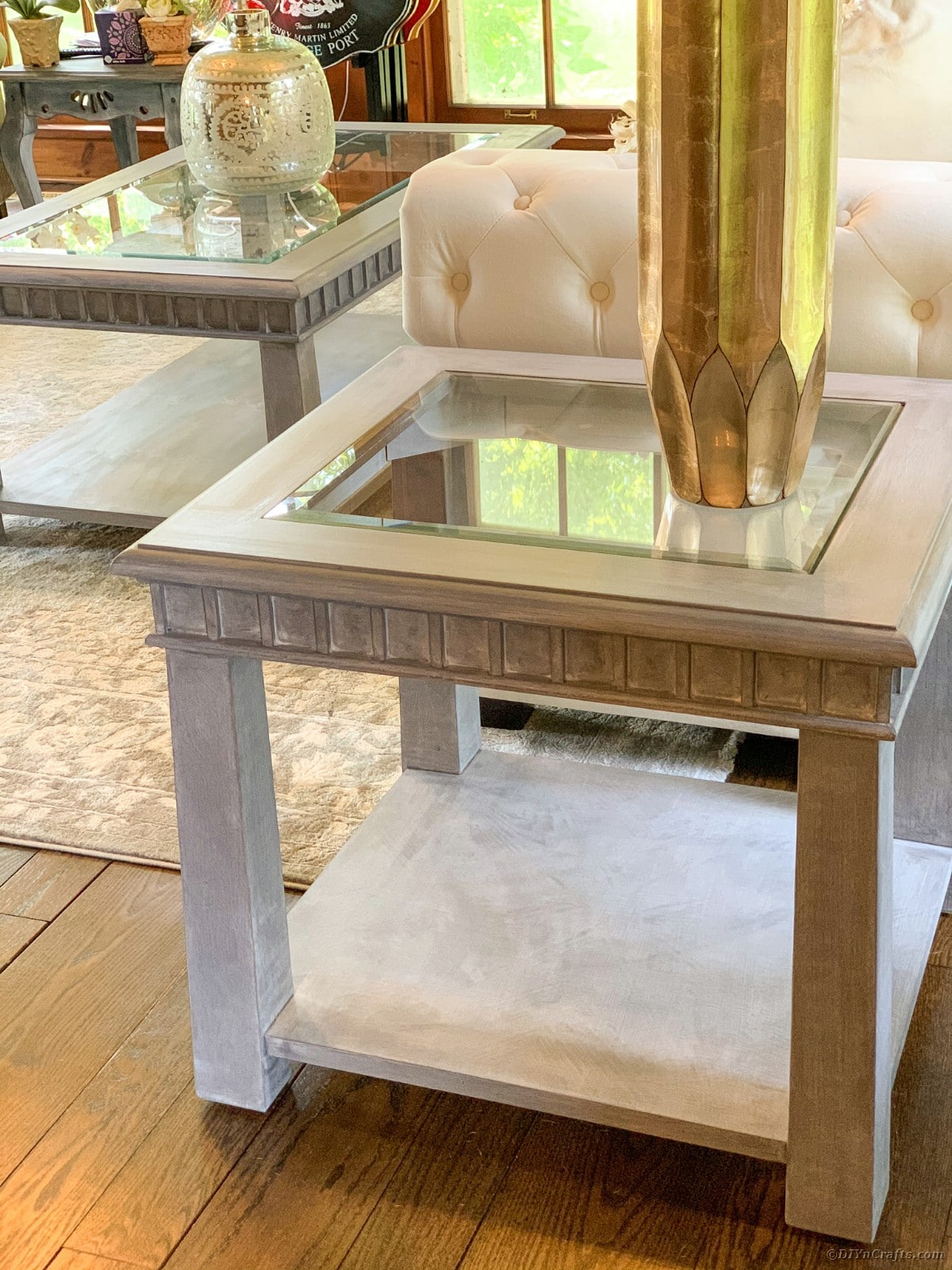 Finished glass top table restoration