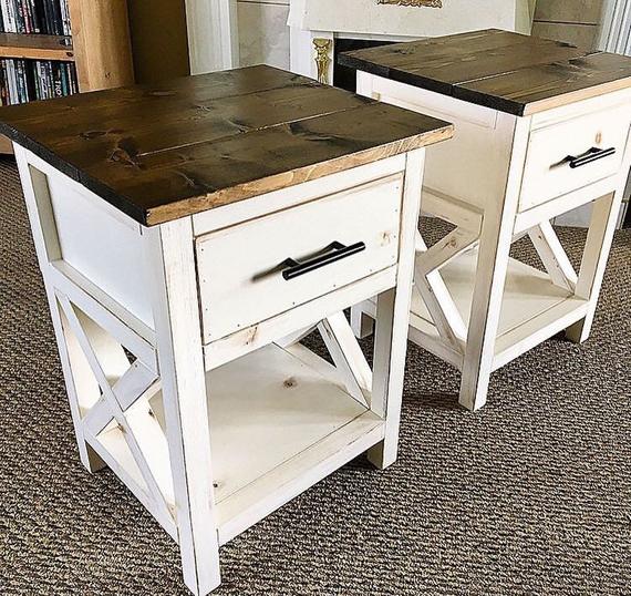 18 Wide Farmhouse X Nightstand / Wood Side Table / End | Etsy