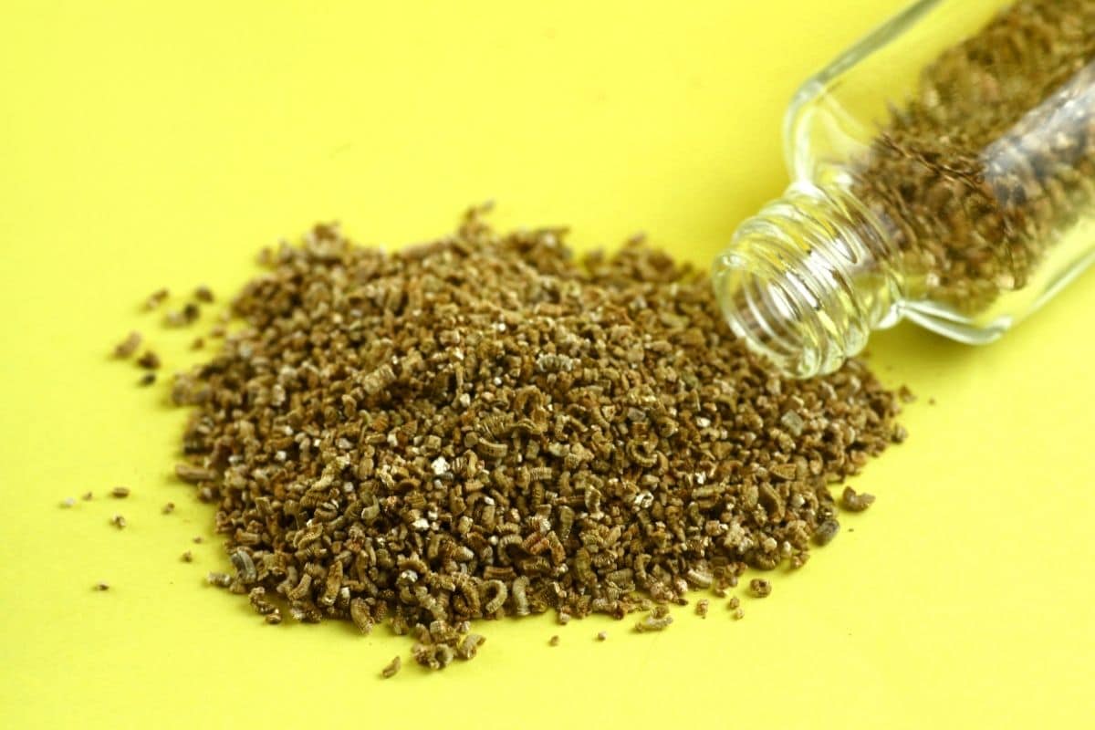 vermiculite from a glass bottle 