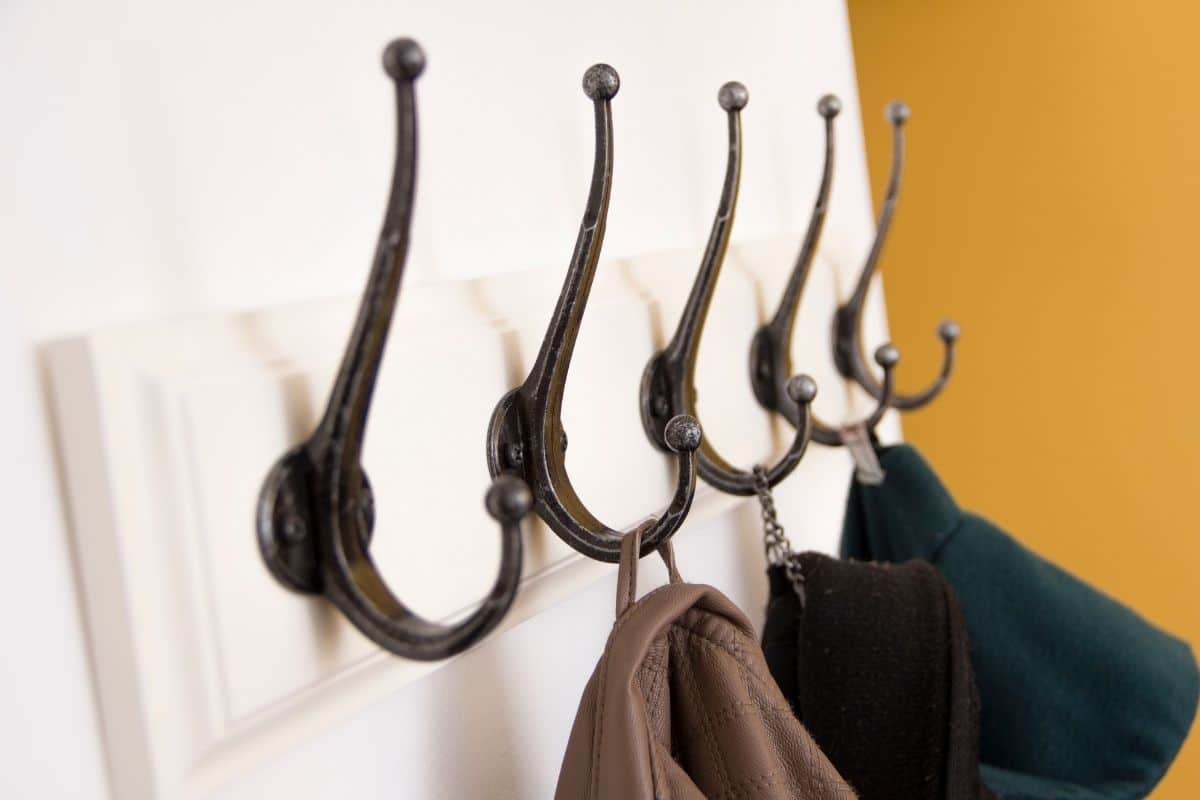 coat rack in a white wall
