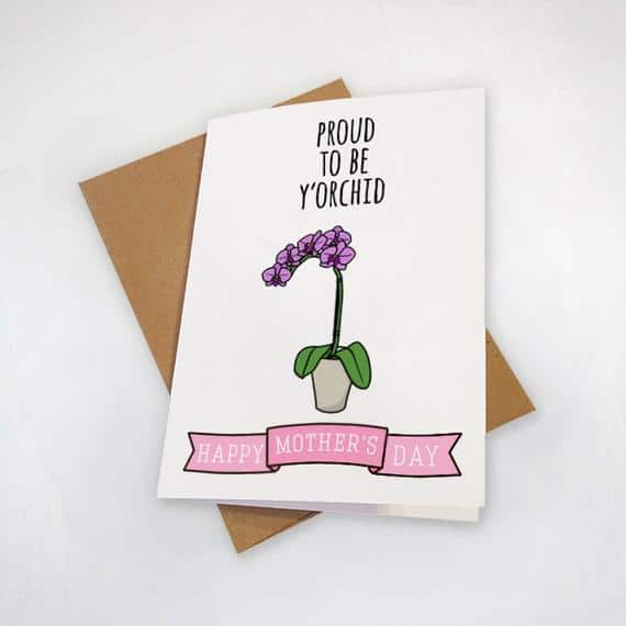 Delightful Mother's Day Card For Plant Mom Orchid | Etsy