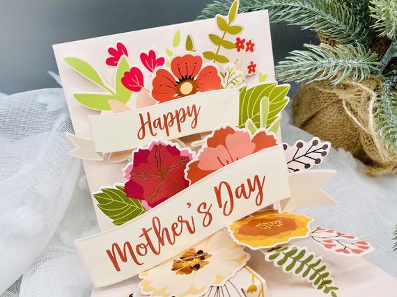 Bouquet for Mom Flower Card Pop Up Card 3D Card Greeting | Etsy