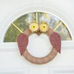 Owl wreath on white door