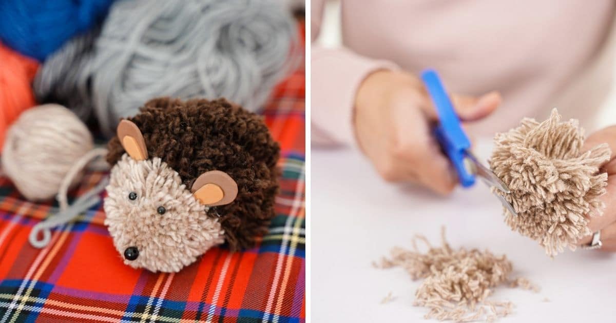 Easy DIY Pom Pom Hedgehog Kid's Fall Craft - DIY & Crafts