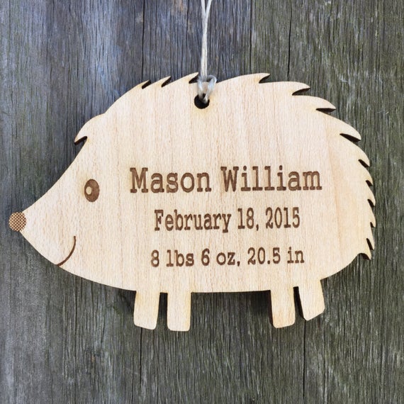 Personalized Woodland Hedgehog Ornament: Baby's First | Etsy