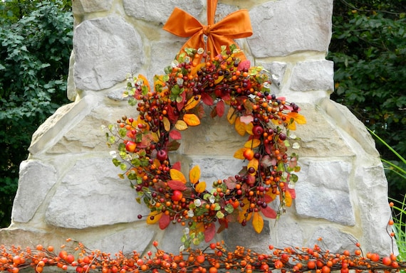 Autumn Berry Wreath Fall Wreath Thanksgiving Wreath | Etsy