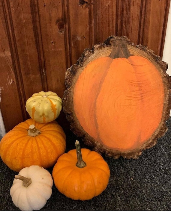 Wood Slice Pumpkin | Etsy