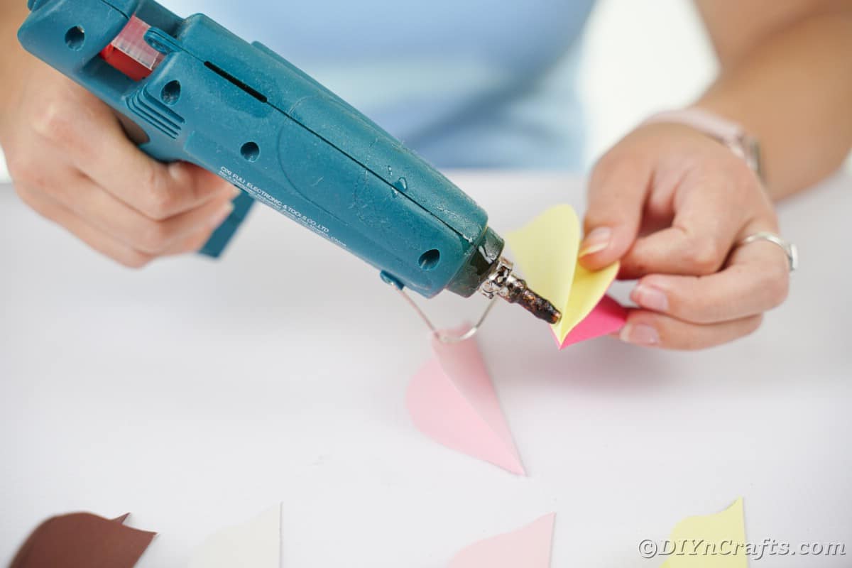 gluing paper together for ornament