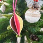 teardrop ornament on Christmas tree