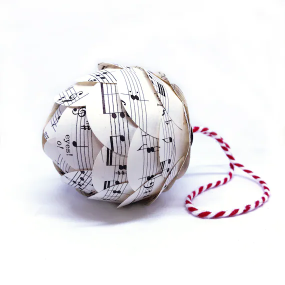 Music Paper Ornament Music Gift Music Teacher Gift | Etsy