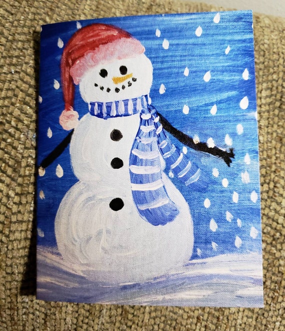 Rustic Snowman christmas Card Boxed Set of 10 Cards With | Etsy