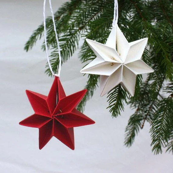 Danish Pleated Star Ornament // Danish Christmas Ornament | Etsy