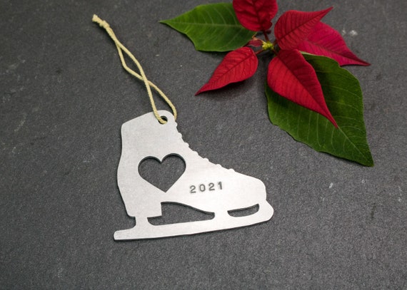 Ice Skate Metal Christmas Ornament Custom Gift for Her Him | Etsy