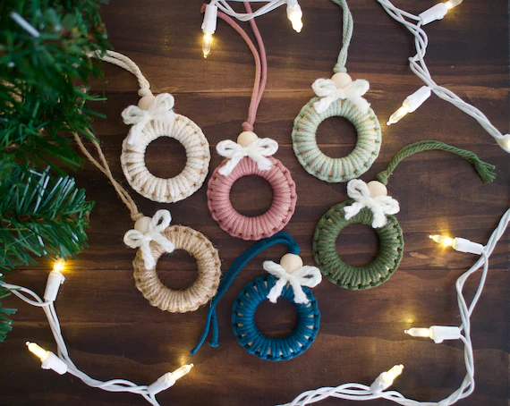 Macrame Christmas Wreath Ornament Mini Macrame 2021 | Etsy
