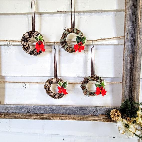 Mini Grapevine Wreath Christmas Ornament Handmade Ornaments | Etsy