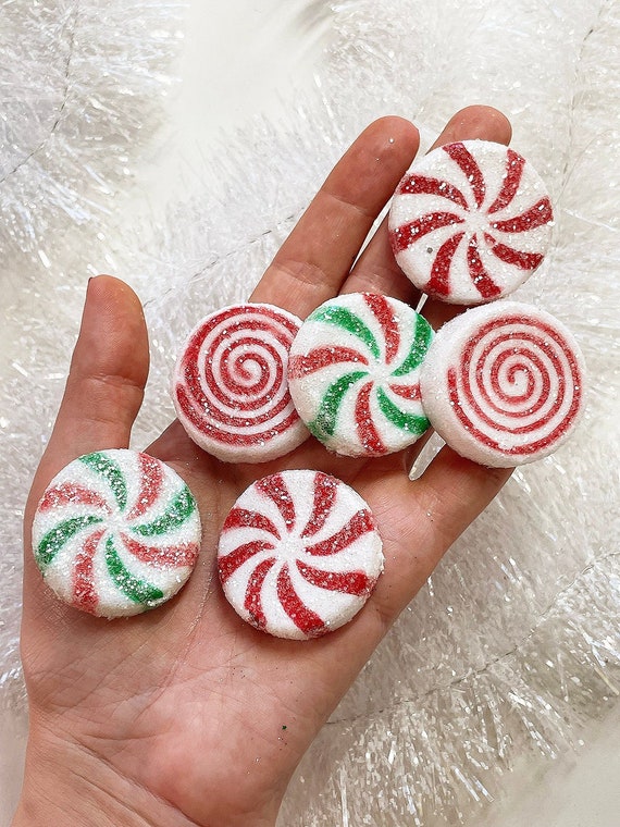 Fake Christmas Candy Peppermint Decorations Christmas Picks | Etsy