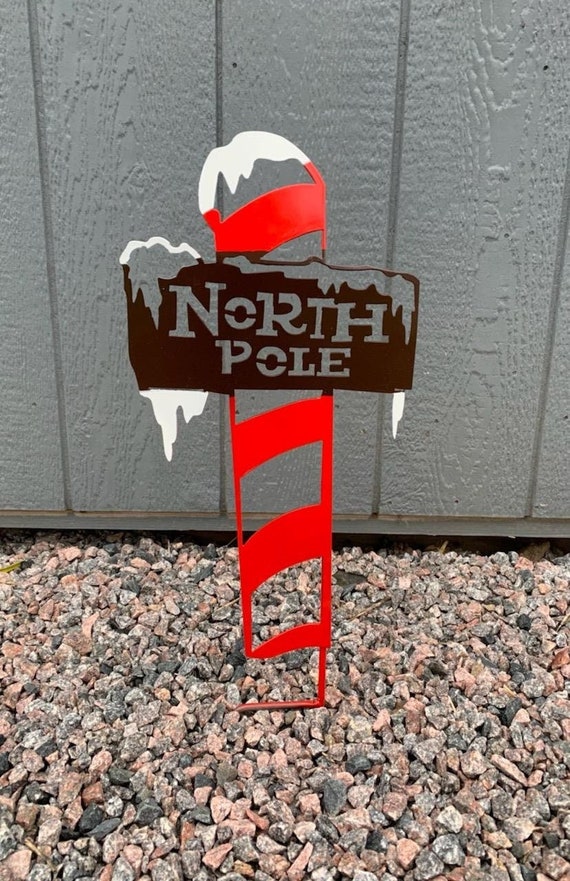 Metal North Pole Sign | Etsy