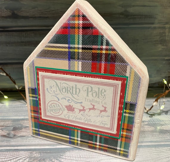 Tier Tray Wood House North Pole Trading Christmas | Etsy