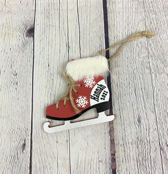 Personalized Christmas Ice Skating Ornament With Name and Year | Etsy