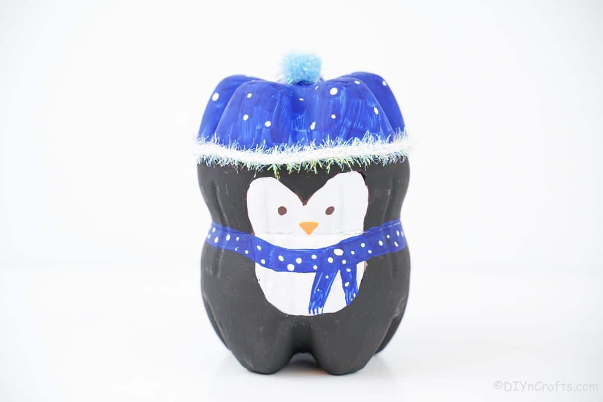 penguin craft on white table