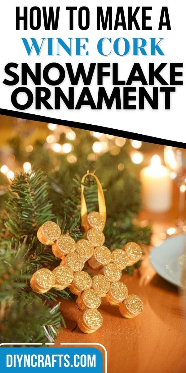 Glittery Wine Cork Snowflake Christmas Ornament - DIY & Crafts