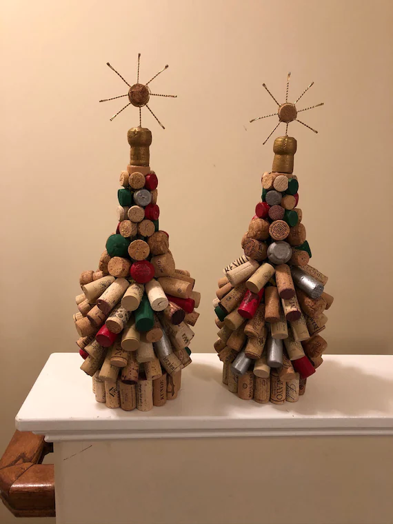 Wine Bottle and Cork Christmas Tree | Etsy