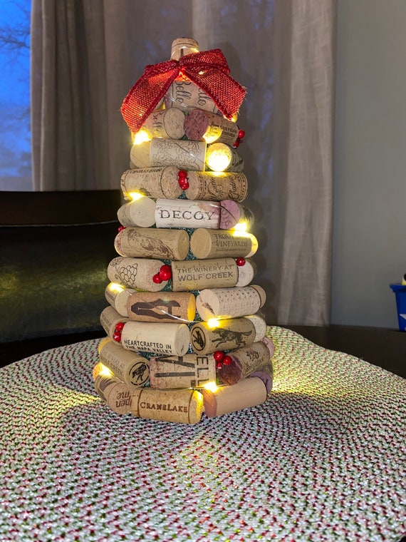 Lighted Wine Cork Christmas Tree | Etsy