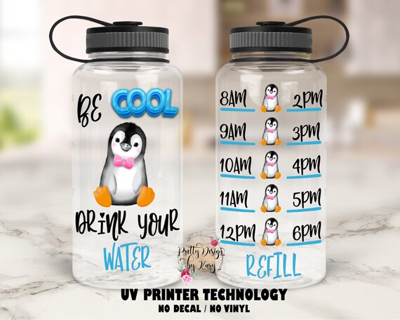 Penguin Water Bottle Tracker Penguin Gift Penguin Tumbler | Etsy