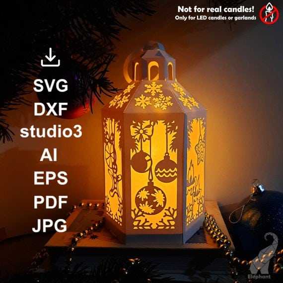 Lantern SVG DXF Studio3 EPS Cut Files for Cricut Silhouette | Etsy