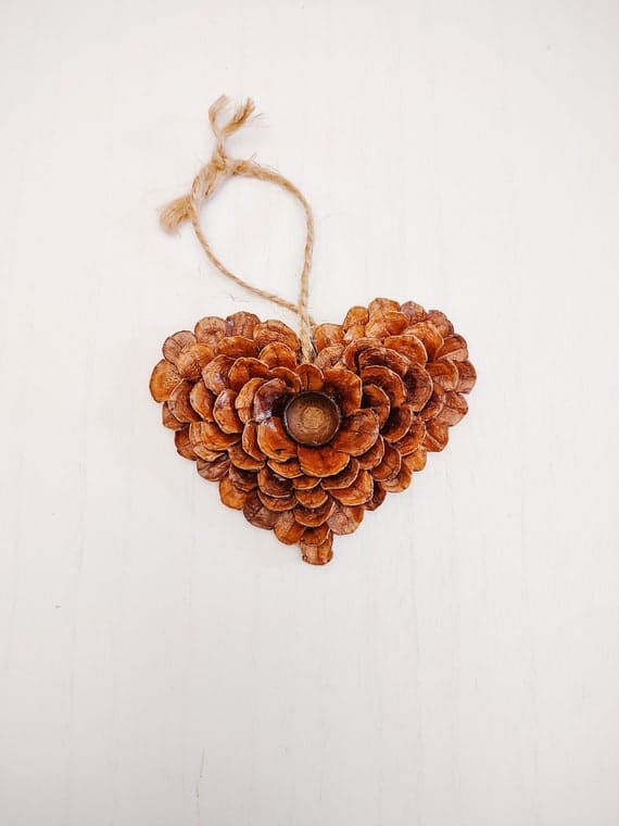 Pinecone Ornament Heart Shaped Ornament Handcrafted | Etsy
