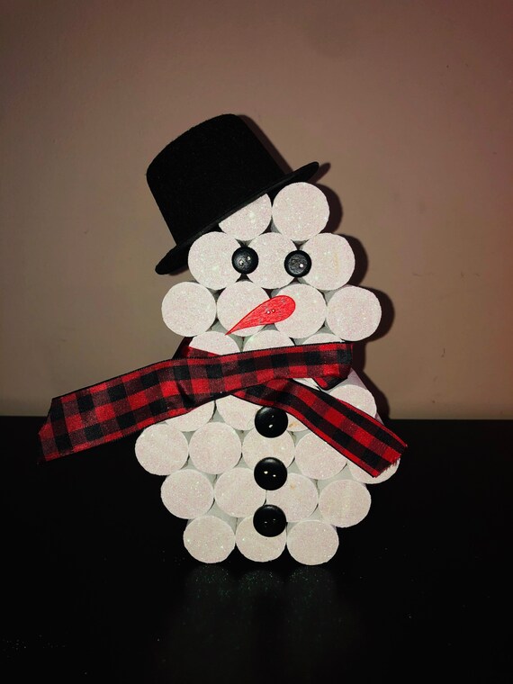 Holiday Cork Snowman Tree or Santa Hat | Etsy